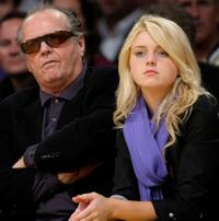 Jack Nicholson and Lorraine Nicholson at the Los Angeles Lakers against Utah Jazz playoff game.