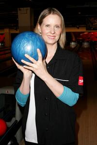 Cynthia Nixon at the 20th Anniversary of Second Stage Theatre's All Star Bowling Classic in New York City.