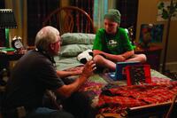 Director David Nixon and Tanner Maguire on the set of "Letters to God."