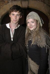 Eddie Redmayne and Kimberley Nixon on the set of "Black Death."