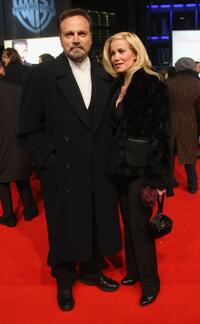 Franco Nero and Romina di Lella at the premiere of "Murder Is My Business, Darling."