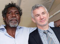 David Ngoombujarra and Baz Luhrmann at the world premiere of "Australia."