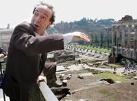 Roberto Benigni at the Roman Forum.