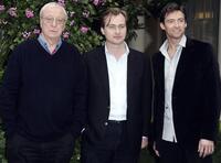 Michael Caine, Christopher Nolan and Hugh Jackman at the premiere of "The Prestige."