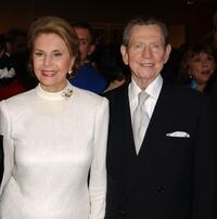 Cyd Charisse and Donald O'Connor at the 50th Anniversary screening of "Singin' in the Rain."