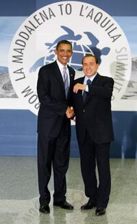 Barack Obama and Silvio Berlusconi at the Guardia Di Finanza School of Coppito.