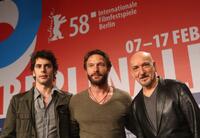 Eduardo Noriega, Thomas Kretschmann and Ben Kingsley at the "Transsiberian" photocall and press conference during the 58th Berlinale Film Festival.