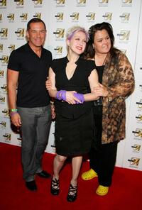 Rosie O'Donnell, Joe Solmonese and Cyndi Lauper at the official True Colors Tour after party at Studio 54.