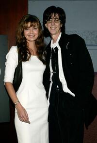 Paulina Porizkova and her husband Ric Ocasek at the launch of "Living It Up with Ali and Jack."