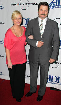 Amy Poehler and Nick Offerman at the Anti-Defamation League Awards Dinner in California.