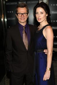 Gary Oldman and Alex Edenborough at the New York premiere of "The Dark Knight."