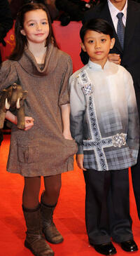 Sophie Nyweide and Martin Delos Santos at the premiere of "Mammoth" during the 59th Berlin Film Festival.