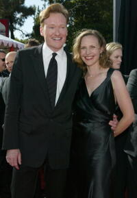 Conan O'Brien and Liza Powell at the 56th Annual Primetime Emmy Awards.