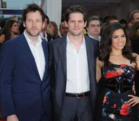 Ryan O'Nan, Ryan Piers Williams and America Ferrera at the premiere of "You Will Meet a Tall Dark Stranger" during the 36th Deauville American Film Festival.
