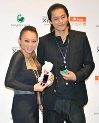 Kumi Koda and Shun Oguri at the press conference of Sony Ericsson's new mobile "Walkman Phone, Xmini."