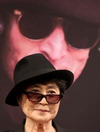 Yoko Ono at the "Dream Power John Lennon Super Live" press conference.