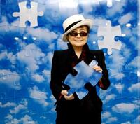 Yoko Ono at the unveiling of her artwork entitled "Promise."