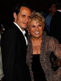 Lupe Ontiveros and Marc Anthony at the premiere of "El Cantante."