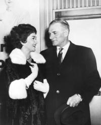 Sir Laurence Olivier and his wife Joan Plowrigh's picture taken upon their marriage in London.