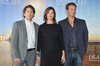 Leland Orser, Jeanne Tripplehorn and producer Todd Traina at the photocall of "Morning" during the 36th Deauville American Film Festival in France.