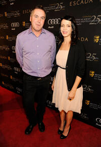 Director Chris Miller and Latifa Ouaou at the BAFTA Los Angeles' 18th annual Awards Season Tea party in California.