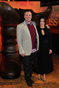 Director Chris Miller and Latifa Ouaou at the UK premiere of "Puss In Boots."