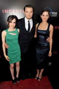 Ellen Page, Leonardo DiCaprio and Marion Cotillard at the premiere of "Inception."