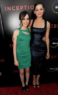 Ellen Page and Marion Cotillard at the premiere of "Inception."
