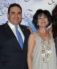 Elias Antonio Saca Gonzalez and Dyana Ortelli at the cocktail party of "Flights of Fancy."