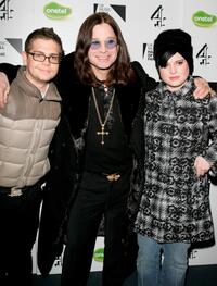 Jack Osbourne, Ozzy Osbourne and Kelly Osbourne at the UK Music Hall Of Fame 2005.