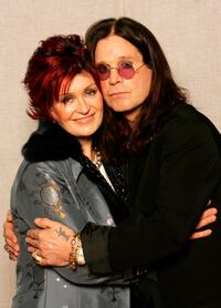 Sharon Osbourne and Ozzy Osbourne at the Music Stars Contribute To Disaster Relief Single "Tears In Heaven."