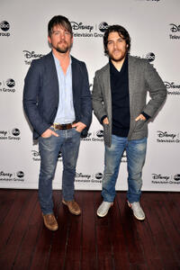 Zach knighton and Adam Pally at the 2013 Winter TCA Tour in California.