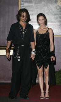 Johnny Depp and Vanessa Paradis at the French premiere of "Pirates of the Caribbean 2: Dead Man's Chest."