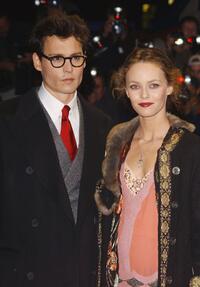 Johnny Depp and Vanessa Paradis at the UK Charity premiere of "Finding Neverland."