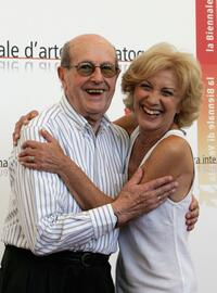 Director Manoel de Oliveira and Marisa Paredes at the photocall of "Espelho Magico" during the 62nd Venice Film Festival.