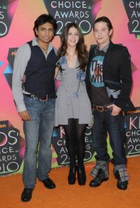 Director M. Night Shyamalan, Nicola Peltz and Jackson Rathbone at the Nickelodeon's 23rd Annual Kids Choice Awards.