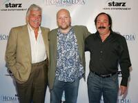 Dennis Farina, Zak Penn and Bill Clark at the opening night party of "Under the Stars."