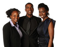 Director Dee Rees, Charles Parnell and Adepero Oduye at the 43rd NAACP Image Awards in California.