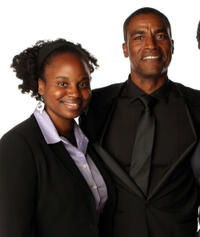 Director Dee Rees and Charles Parnell at the 43rd NAACP Image Awards in California.