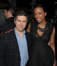 Chris Parnell and Aisha Tyler at the Fox Winter 2010 All-Star party.