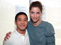 Thakoon Panichgul and Amanda Peet at the Thakoon Spring 2006 fashion show during the Olympus Fashion week.
