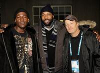Producer Baron Davis, Stacy Peralta and Guest at the premiere of "Made In America" during the Sundance Film Festival.