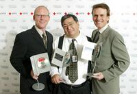 Brett Swain, Chris Otsuki and Rob Paulsen at the 2005 DVD Exclusive Awards.