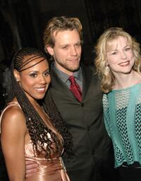 Deborah Cox, Adam Pascal and Lisa Brescia at the after party of the closing performance of AIDA.