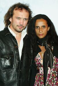 Vincent Perez and Karine Silla at the premiere of "Corpse Bride."