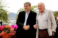 Michel Piccoli and Literature writer Orhan Pamuk at the Films Jury photocall of 60th International Cannes Film Festival.
