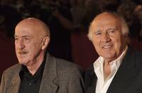 Michel Piccoli and Director Otar Iosseliani at the Rome Film Festival premiere of "Jardins en Automne".