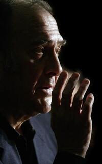Harold Pinter at a Stop The War Coalition rally at the Friends Meeting House.