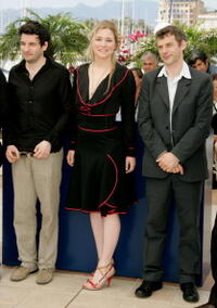 Eric Caravaca, Natacha Regnier and Lucas Belvaux at the promotion of "La Raison Du Plus Faible" during the 59th International Cannes Film Festival.