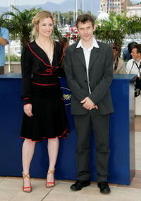 Natacha Regnier and Lucas Belvaux at the promotion of "La Raison Du Plus Faible" during the 59th International Cannes Film Festival.